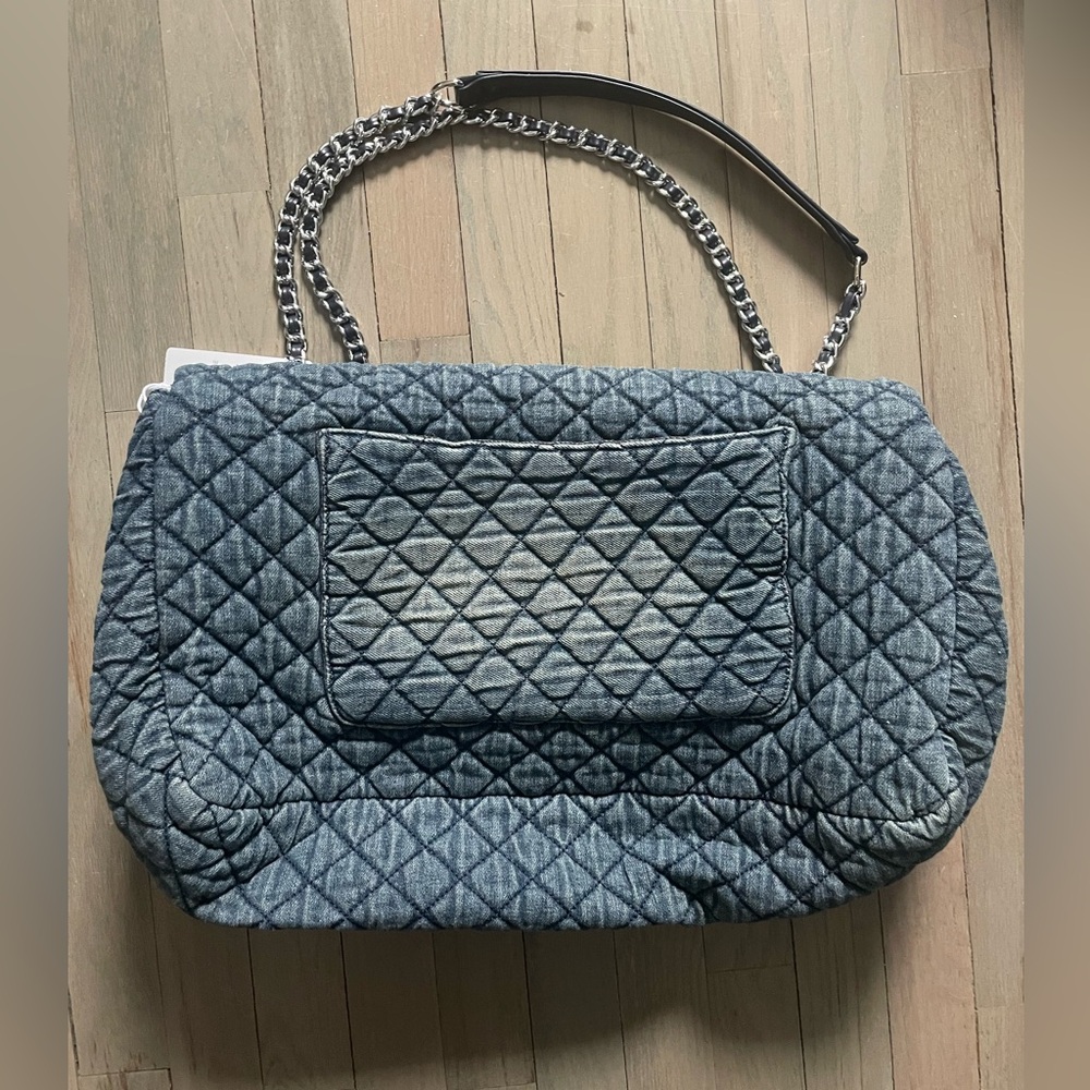 Blue Quilted Women's shoulder Bag - Picture 2 of 4